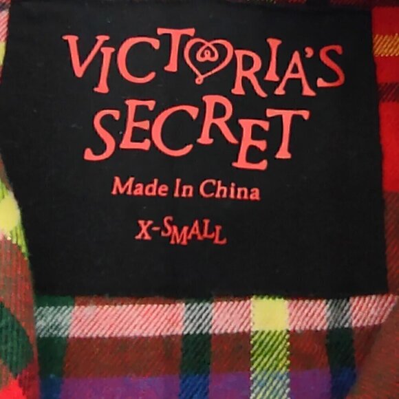 Victoria’s Secret Women's Cotton Red Plaid 2 Pc Pajama Set Size X-Small - Picture 15 of 16